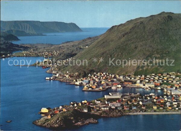 Honningsvag Byen og omegn sett fra fly