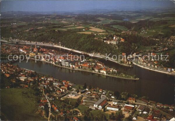 Passau Dreiflüssestadt mit Donau Inn und Ilz F