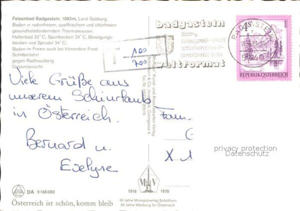 Badgastein Felsenbad Pferdeschlitten Radhausberg G – Bild 2