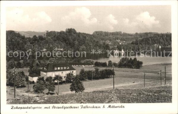 Mittweida Zschopautalsperre mit Strandgasthaus Fa