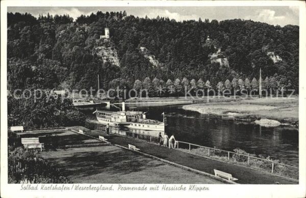 Bad Karlshafen Promenade mit Hessische Klippen