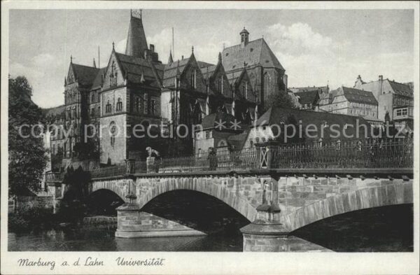 Marburg Lahn Universität und Brücke