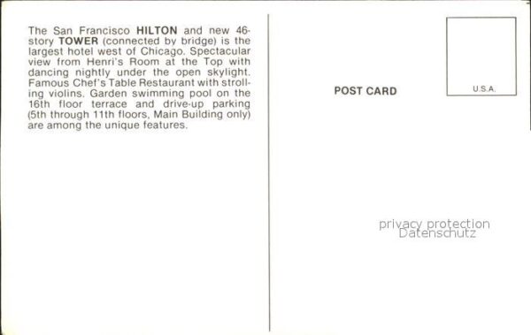 San Francisco California Hilton Hotel Restaurant Tower – Bild 2