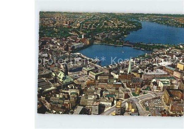 Hamburg Fliegeraufnahme Binnen- und Aussenalste