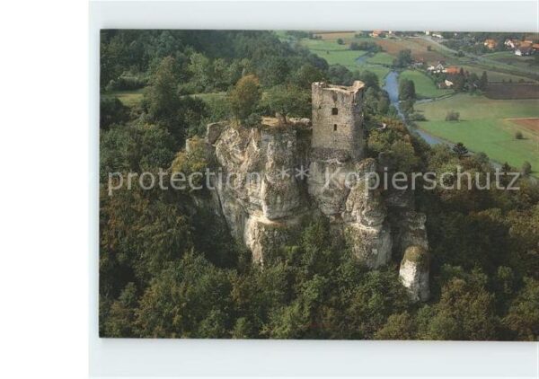 Neideck Fliegeraufnahme Burgruine im Wiesental
