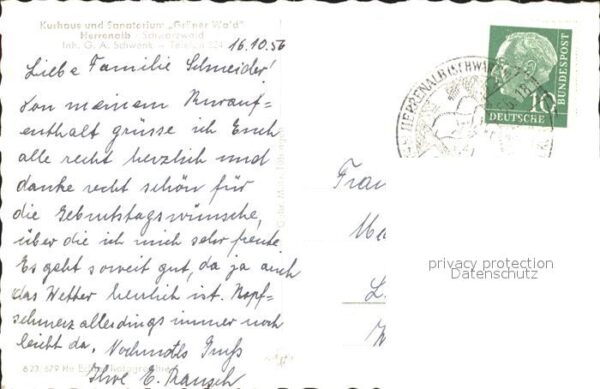 Bad Herrenalb Kurhaus Sanatorium Gr?ner Wald Garten – Bild 2