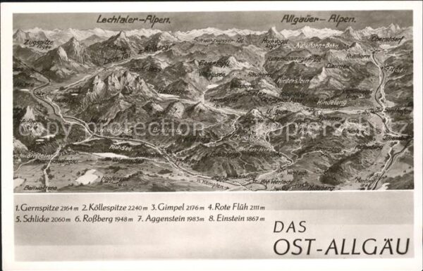 Lindenberg Allgaeu Panorama Ost Allgäu Alpen aus Vogelpers