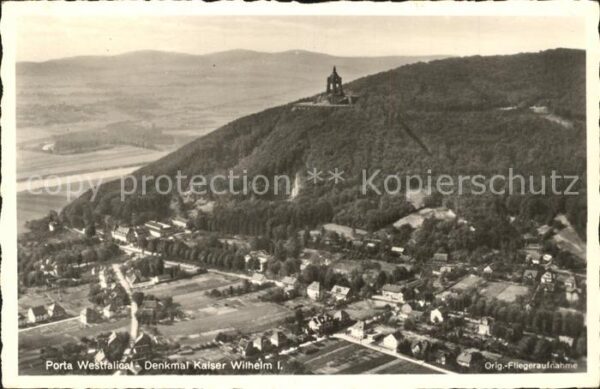 Porta Westfalica Denkmal Kaiser Wilhelm I Fliegeraufnahm