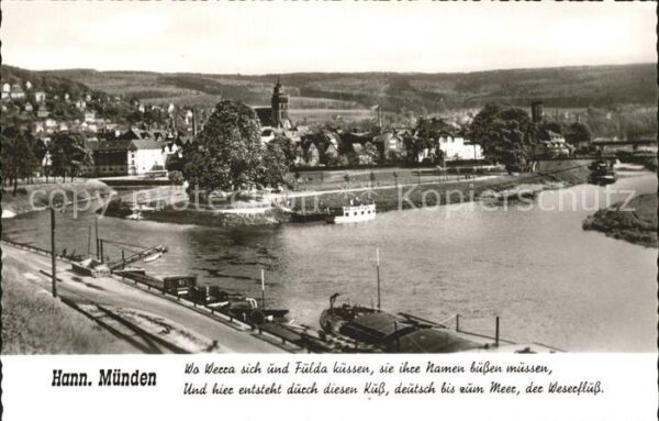 Hann. Muenden Zusammenfluss von Werra und Fulda Gedic