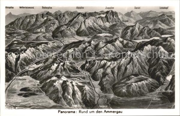Oberammergau Panorama rund um den Ammergau Alpen Vog