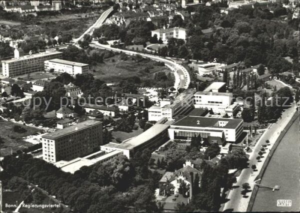 Bonn Rhein Regierungsviertel Fliegeraufnahme