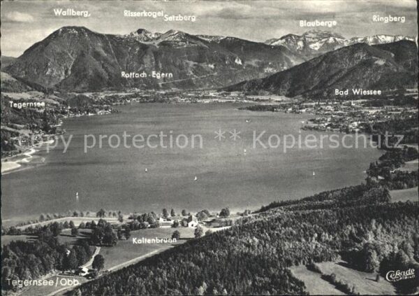 Tegernsee Fliegeraufnahme Alpenpanorama