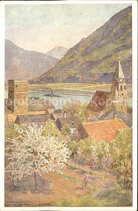 Schwallenbach Künstlerkarte Erste K K Priv Donau Damp
