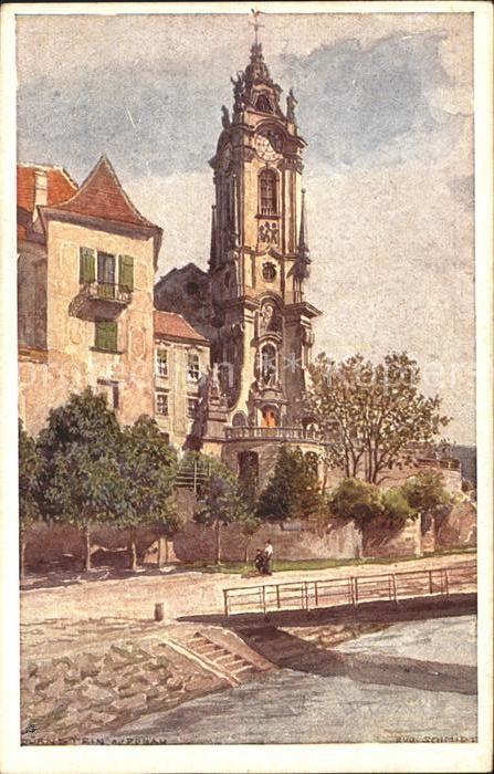 Duernstein Wachau Künstlerkarte Erste Donau Dampfschiffah