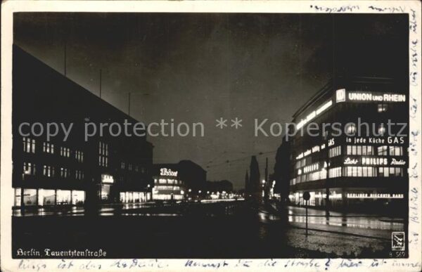 Berlin Tauentzienstrasse bei Nacht