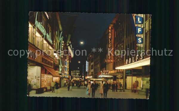 Kiel bei Nacht Holstenstrasse