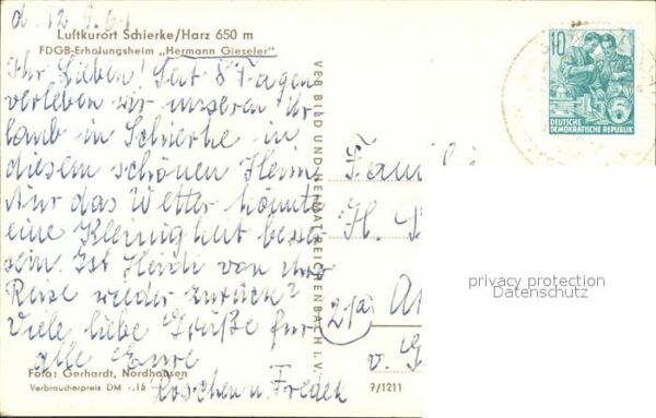 Schierke Harz FDGB Erholungsheim Hermann Gieseler Ent – Bild 2