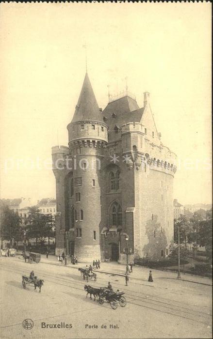 Bruxelles Bruessel Porte de Hal Pferdekutschen
