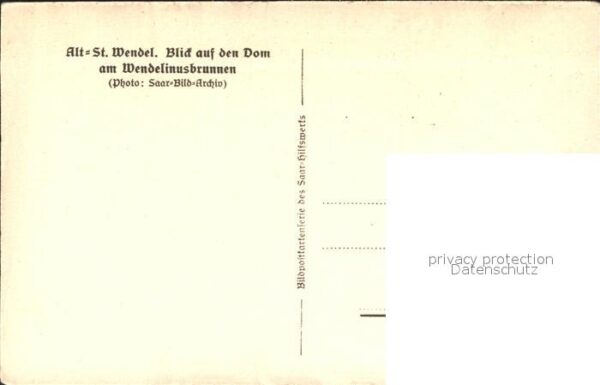 St Wendel Blick auf den Dom am Wendelinusbrunnen – Bild 2