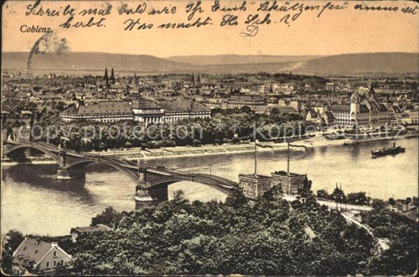 Coblenz Koblenz Ortsansicht Dampfer Brücke