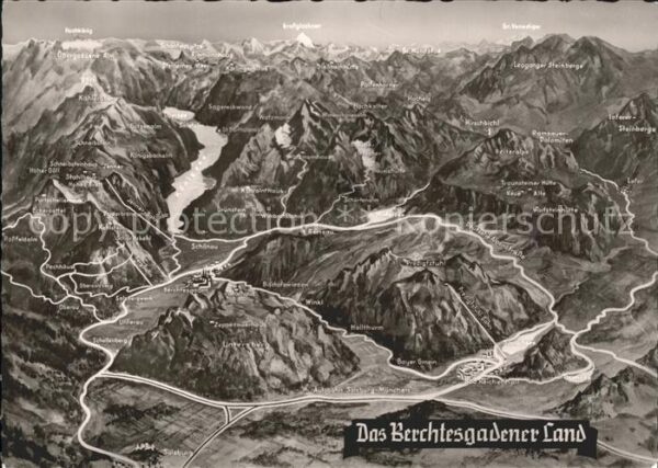 Berchtesgaden Panoramakarte Hochkönig Grünstein Bad R