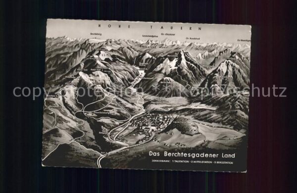 Berchtesgaden Panoramakarte Hohe Tauern  Wimbachklamm