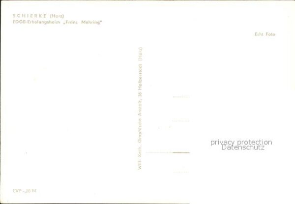 Schierke Harz FDGB Erholungsheim Franz Mehring – Bild 2
