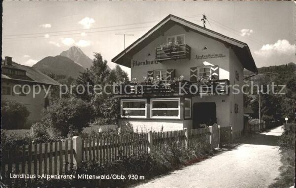 Mittenwald Bayern Landhaus Alpenkranz