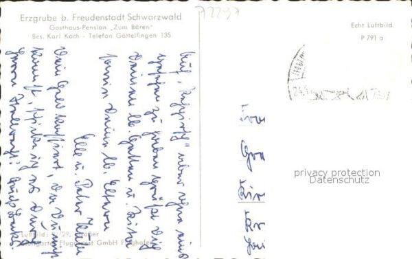 Freudenstadt Fliegeraufnahme Gasthaus Pension Zum Bä – Bild 2