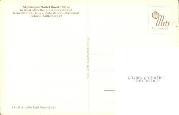 Mittelberg Kleinwalsertal Tourenkarte Alpen Sporthotel Baad – Bild 2