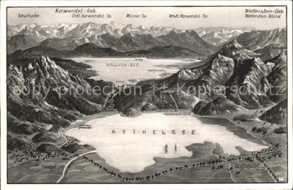Kochel See Panoramakarte