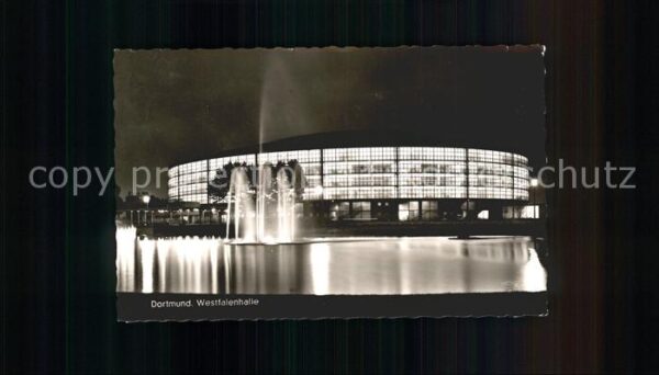 Dortmund Westfalenhalle bei Nacht