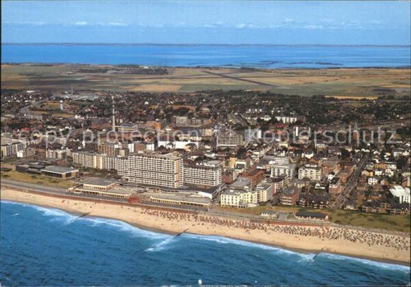 Westerland Sylt Fliegeraufnahme mit Strand