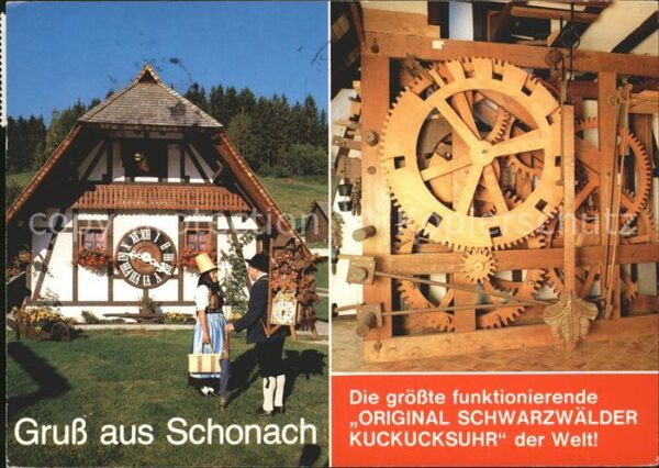 Schonach Schwarzwald Weltgrösstes Holzräderwerk mit Kuckucks