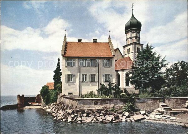 Wasserburg Bodensee Pfarrkirche St. Georg mit Pfarrhaus