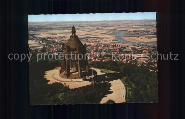 Porta Westfalica Fliegeraufnahme Kaiser Wilhelm Denkmal