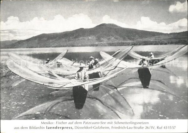 Mexico Fischer auf Patzcuaro See mit Schmetter