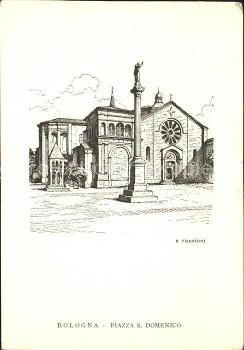 Bologna Piazz S. Domenico Künstlerkarte