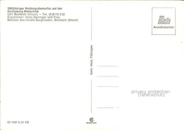 Beilstein Mosel 1000jähriger Reichsgrafenkeller Reichsb – Bild 2