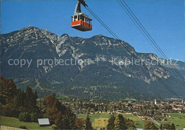 Garmisch-Partenkirchen Hausbergbahn Kabinenbahn Blick auf Kram
