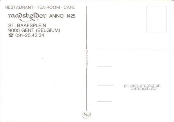 Gent Gand Flandre Restaurant Tea Room Cafe Raadskelder an – Bild 2