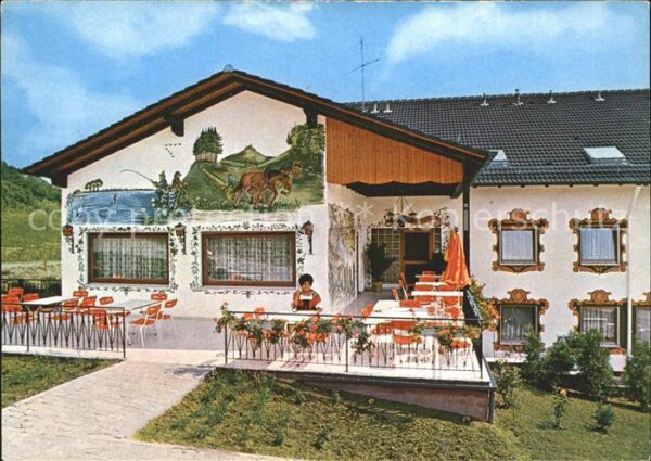 Aschbach Oberfranken Pension Drei Fanken Eck Fassadenmalerei