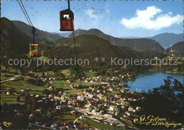 St Gilgen Salzkammergut Gesamtansicht Alpenpanorama Bergbahn