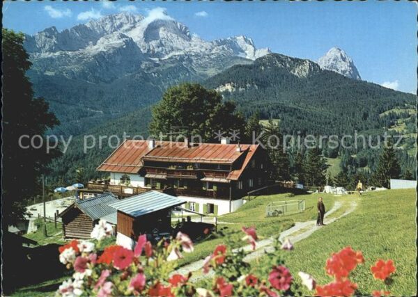 Garmisch-Partenkirchen Berggasthof Eckbauer gegen Hochblassen