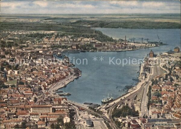 Flensburg Fliegeraufnahme Hafen Fördestadt