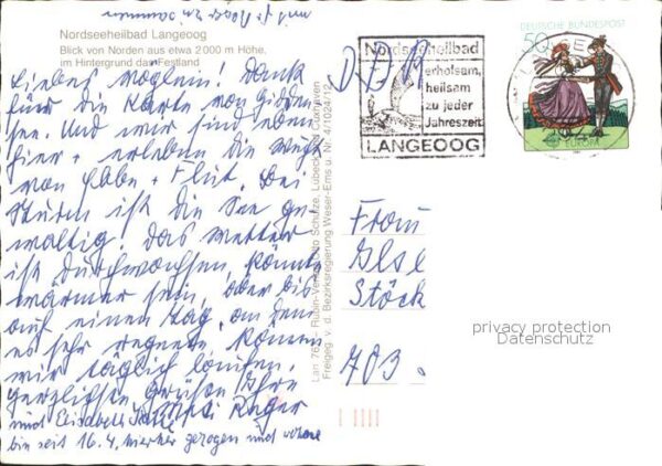 Langeoog Nordseebad Blick aus etwa 2000 m im Hintergrund Fe – Bild 2