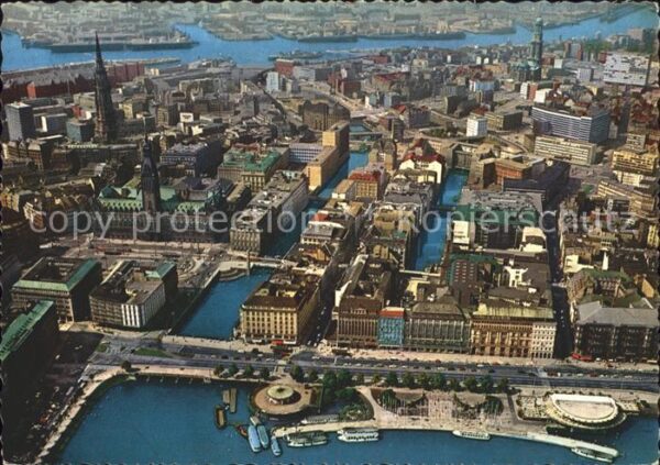 Hamburg Binnenalster Jungfernstieg Blick über d