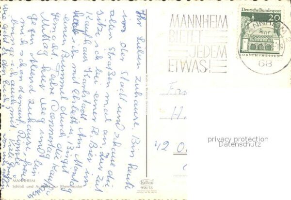 Mannheim Schloss und Auffahrt zur Rheinbrücke Fl – Bild 2