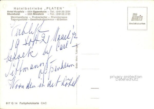 Nierstein Rhein Rheinhotel Hotelbetriebe Platen – Bild 2