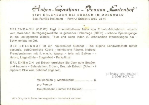 Erlenbach Main Höhen Gasthaus Pension Erlenhof – Bild 2